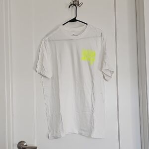 Nike White Tee with Neon Yellow Design